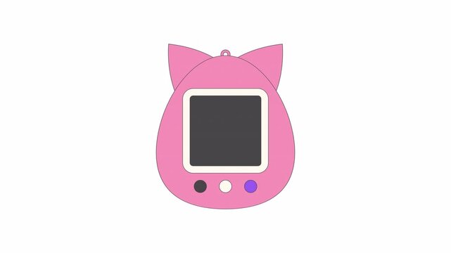 Pink Cat Virtual Pet Digital Toy Illustration
