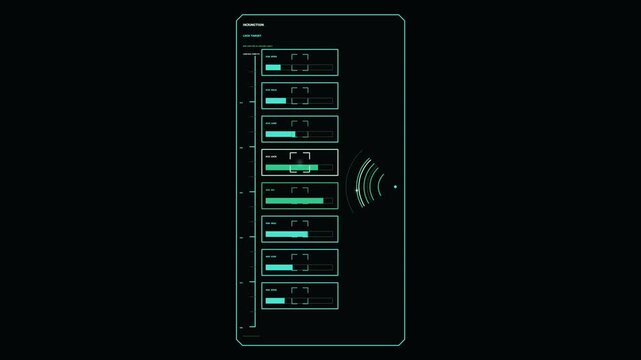 Futuristic Targeting Status HUD Seamless Loop