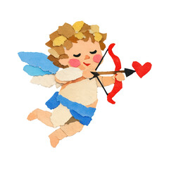 Fototapeta premium PNG Cute cherub with heart arrow