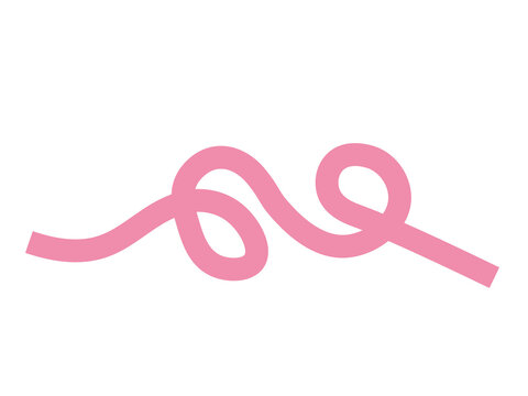 Abstract Pink Color Swirl Line. Vector Wavy Shape Design Element. Squiggle Doodle Spiral Line illustration