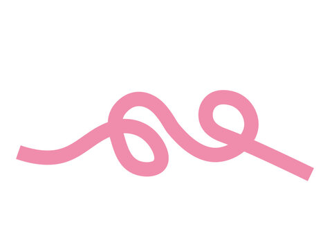 Abstract Pink Color Swirl Line. Vector Wavy Shape Design Element. Squiggle Doodle Spiral Line illustration