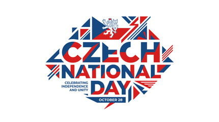 Fototapeta premium Czech National Day Geometric Typography Graphic