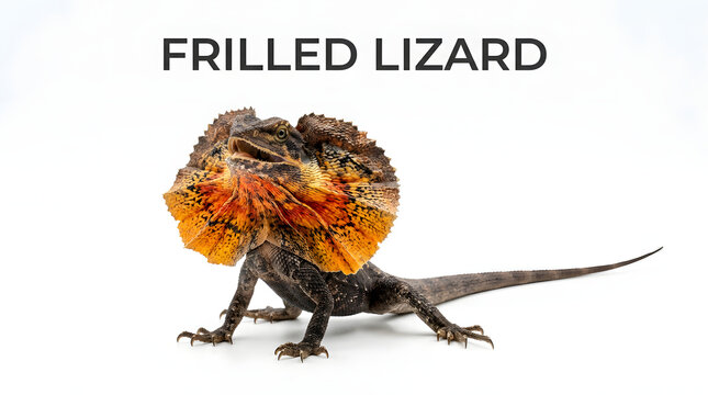 Frilled lizard displaying its colorful neck frill, a fascinating reptile