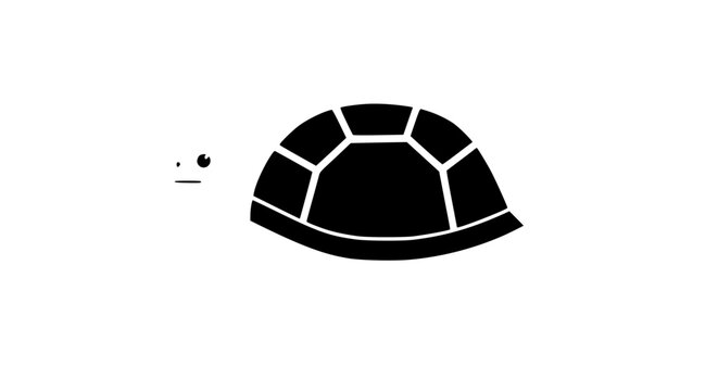 Black and white turtle shell illustration vector.