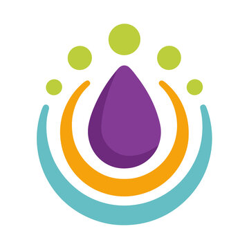 Abstract colorful logo with drop and circles