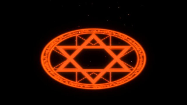 Scarlet Hexagram Magic Circle Ignites As The Outer Rune Band Lights Up And A Burst Of Light Expands From The Centre 4K UHD Luma Key Screen Blend Overlay