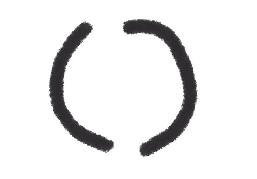 Black Crayon Parentheses Brackets Symbol