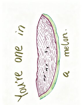 hand drawn illustration 
You're one in a melon.