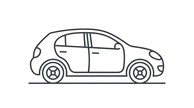 Minimalist Line Art Hatchback Car Icon