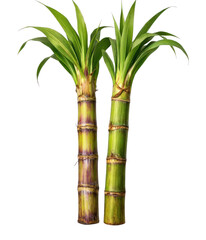 Fototapeta premium PNG Fresh sugarcane stalks isolated white