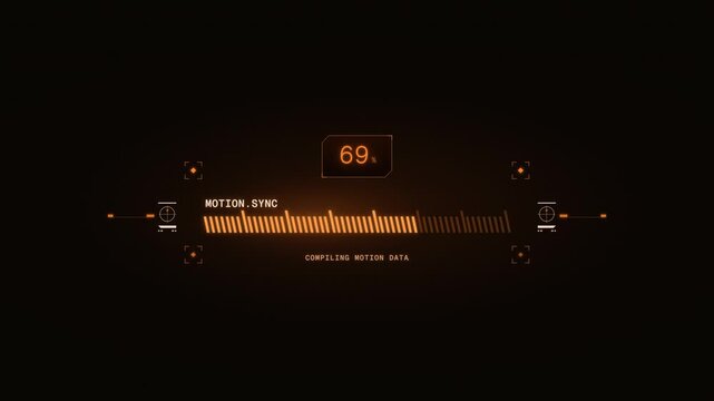 Futuristic Digital HUD Loading Progress Bar Animation