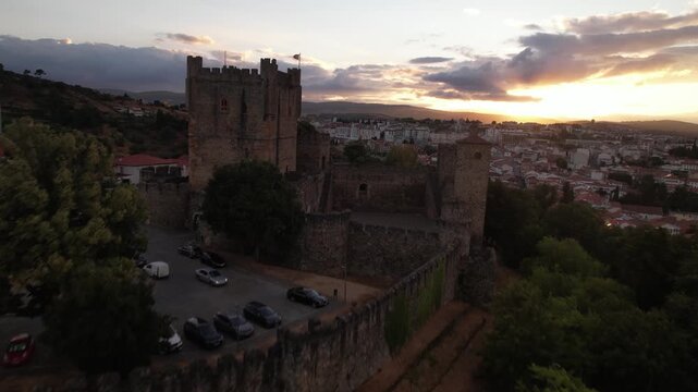 Braganza Cityscape With Historic Castle From Above at Sunse