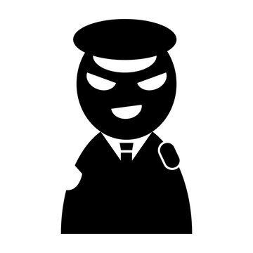 警察官を装った怪しい人物のアイコン