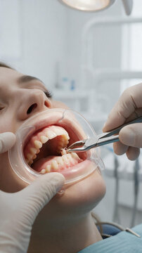 dentist and patient tooth extraction