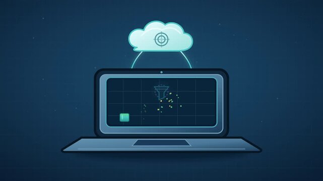 Cloud Computing Data Transfer Laptop Analytics Graph Growth Digital Network