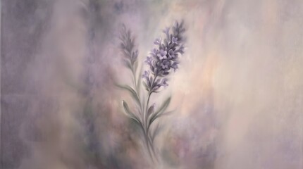 Obraz premium Sfumato Soft Blending Lavender Illustration Wellness Hazy Painted Art