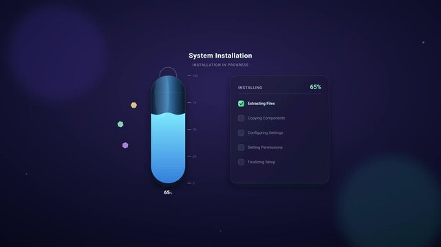System Installation Progress Liquid Gauge UI UX Loading Animation