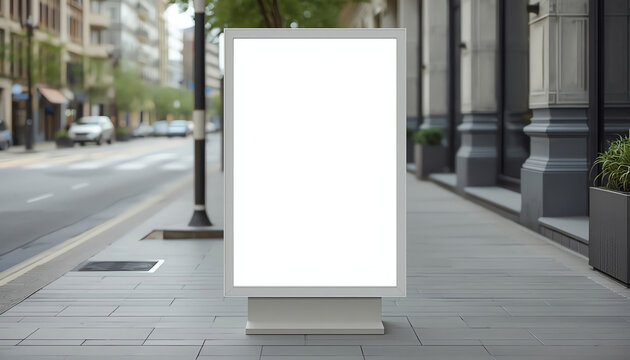 Mockup billboards or white promotion poster displayed on the front of the restaurant, coffee shop Promotion information for marketing announcements and details
