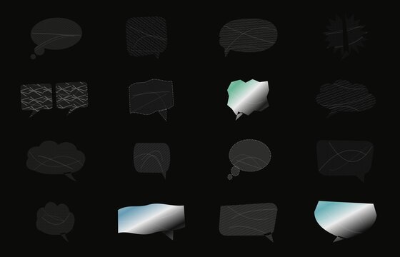 Speech bubble chat icon set with 3d effects