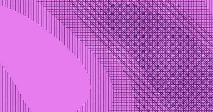 Abstract violet and purple geometric pattern with grid lines and crosshatch texture in curved layers
