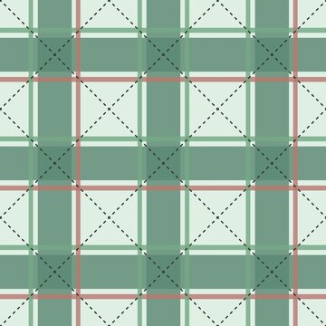 Green chequered gingham square pattern with diagonali line for tile background