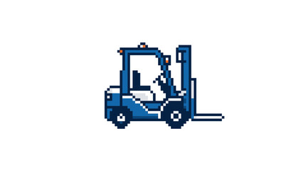 Pixel Art Forklift Truck Illustration © Rejeki