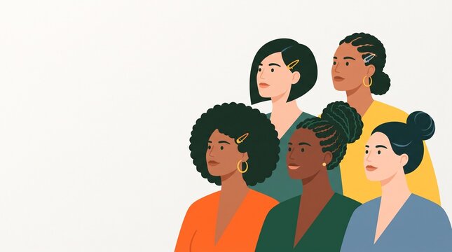 Diverse group of women standing together