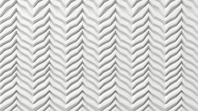 White textured wall panel with geometric chevron pattern and relief surface design white texture white background abstract background zig zag