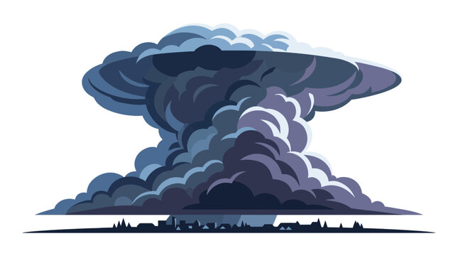 Nuclear Explosion Mushroom Cloud Vector Illustration