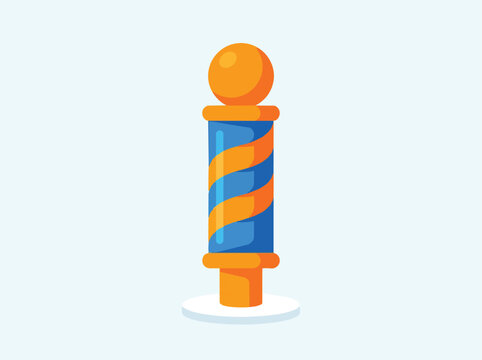 Barber Pole with Orange and Blue Stripes