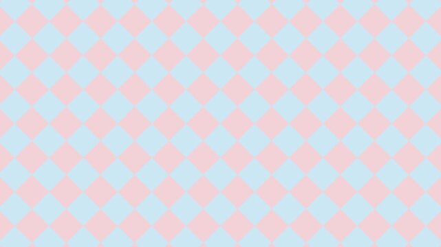 Aesthetic Horizontal Diamond Checkers Pattern in Baby Blue and Blush Moving in a Seamless Loop