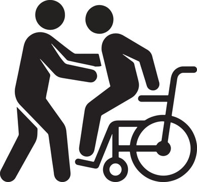 A dedicated health professional carefully assists a physically challenged patient as they transition safely from a rolling mobility device during daily rehabilitation sessions at a medical