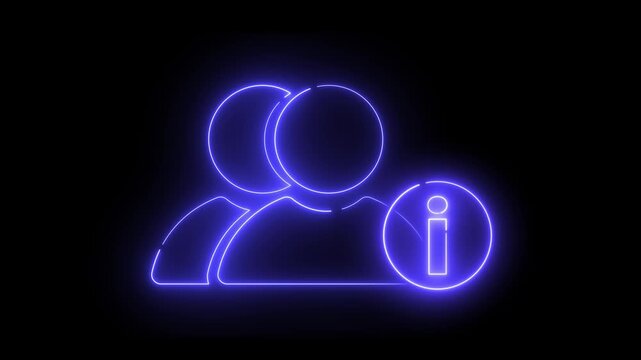 Two glowing user silhouettes with info circle