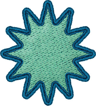 Mint Green Embroidered Jagged Starburst Textile Patch