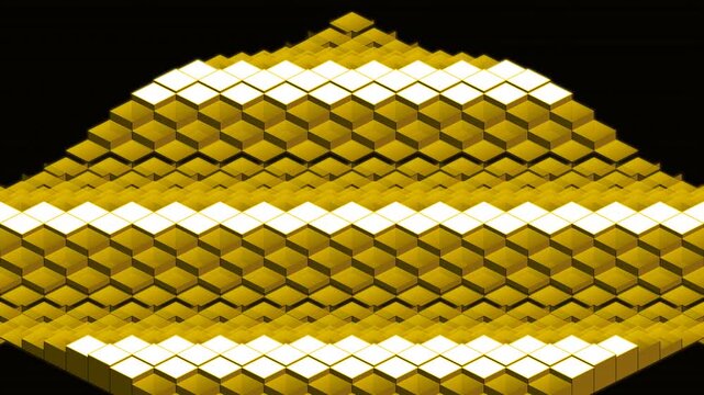Titanium Gold Luxury Isometric Data Bank Background - 4K Seamless Loop
