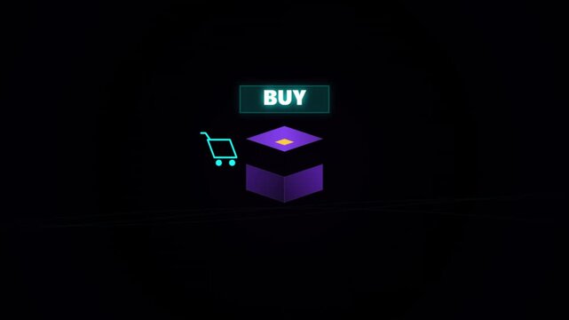 Animated Glowing Kaaba Buy Sell Icon Graphic