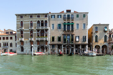Fototapeta premium Centuries-old buildings on the Grand Canal in Venice Italy