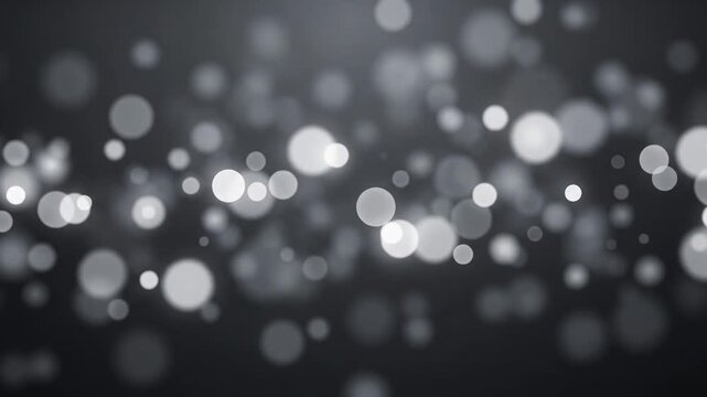 Calm futuristic abstract background with soft blurred gray circles, white highlights and subtle backlight glow moving smoothly through layered depth in a seamless loop.