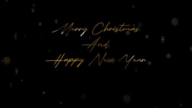 luxury gold merry christmas and happy new year 2027 text animation on the green screen background