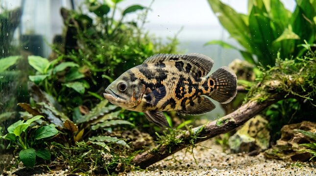 High-Resolution Oscar Fish Photography Collection: Realistic Underwater Aquatic Life