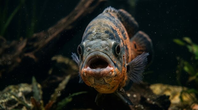High-Resolution Oscar Fish Photography Collection: Realistic Underwater Aquatic Life