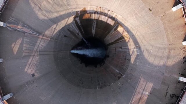 Summer aerial view featuring the Harriman Reservoir or Lake Whitingham Morning Glory Flood Spillway otherwise known as the Glory Hole