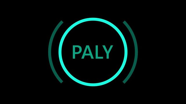 PALY Text Symbol Segmented Circle Tech Indicator Motion Loop On Neutral Background