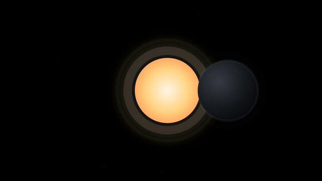 Solar Eclipse with Ringed Planet Concept