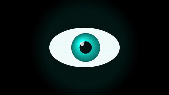 blinking eye vision icon teal black screen
