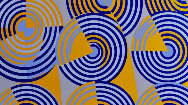 Seamless Pattern with Concentric Circles and Triangles
