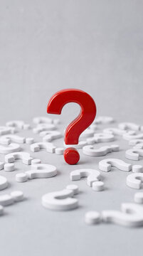 Red Question Mark Among White Questions for Problem Solving Concept