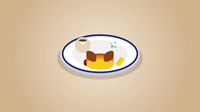 Gourmet meal presentation: stylized breakfast toast and berries on a clean white plate