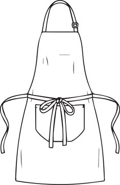 Classic kitchen or chef apron with a front pocket and neatly tied straps ideal for cooking baking