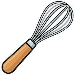 Fototapeta premium Baking and Cooking Whisk with Wooden Handle